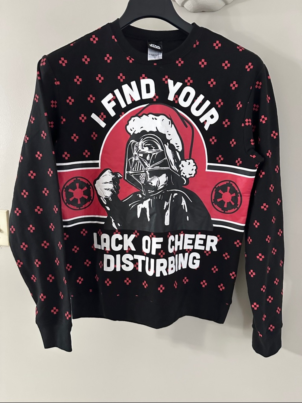 NWOT Star Wars licensed Black, Red & White Darth Vader Holiday CrewSweatshirt